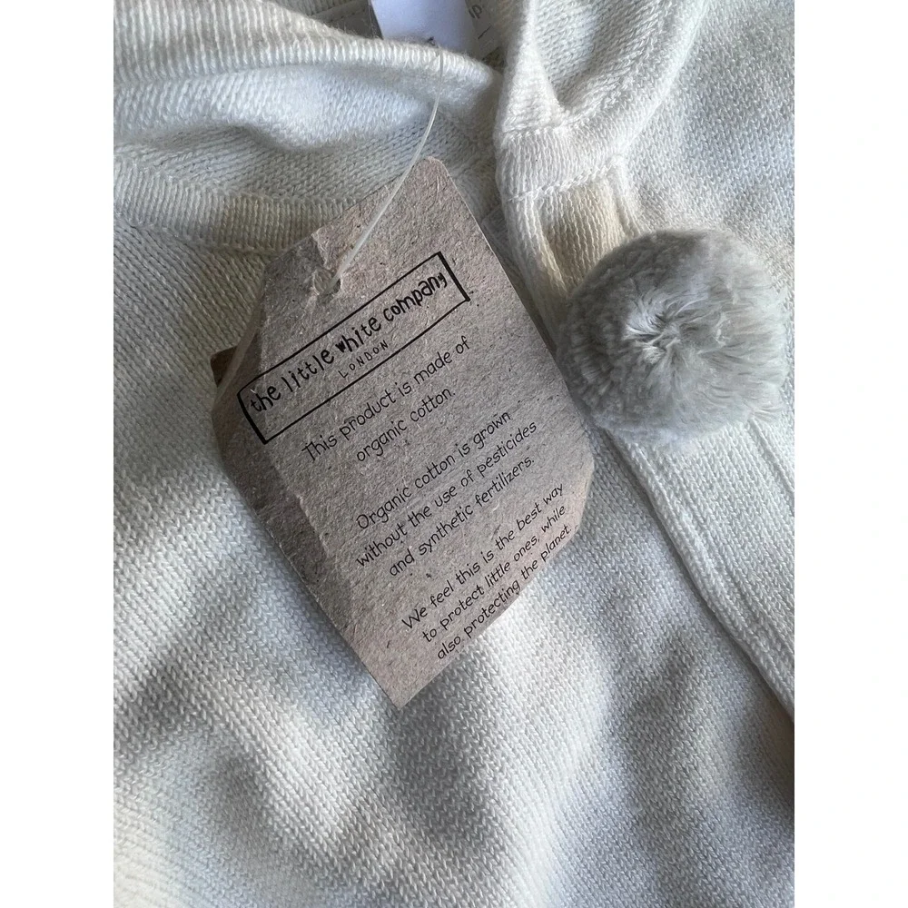 The Little White Company Snowman Knitted Romper Kids 1.5-2Y Ivory Organic Cotton
